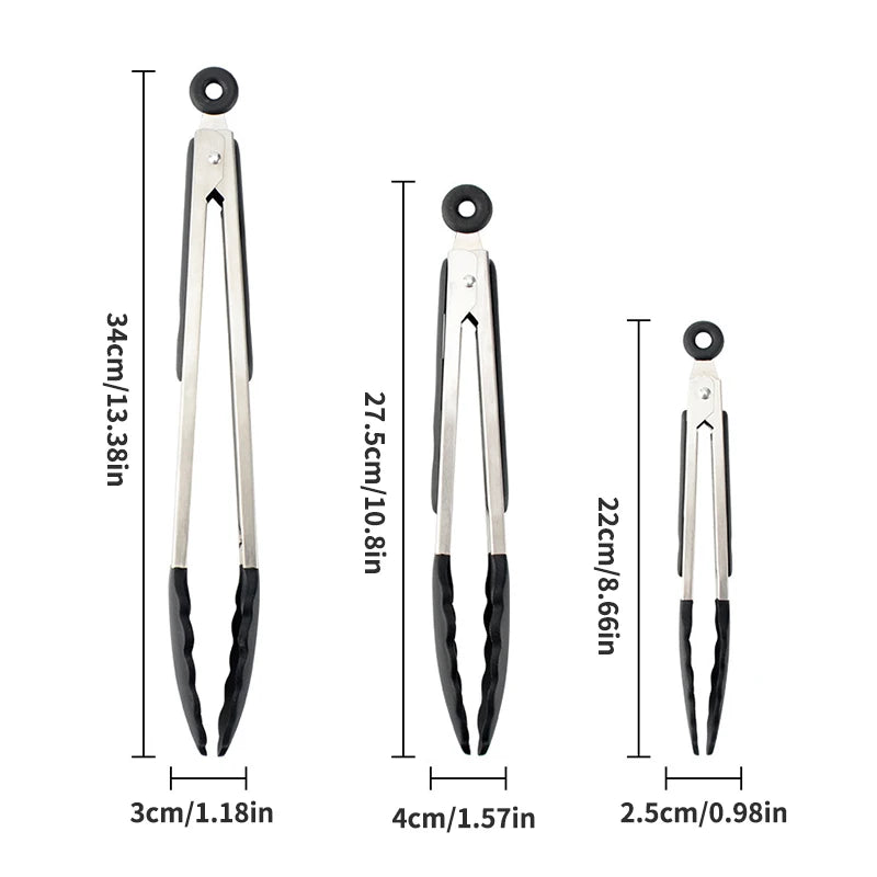 Silicone Stainless Steel Tongs