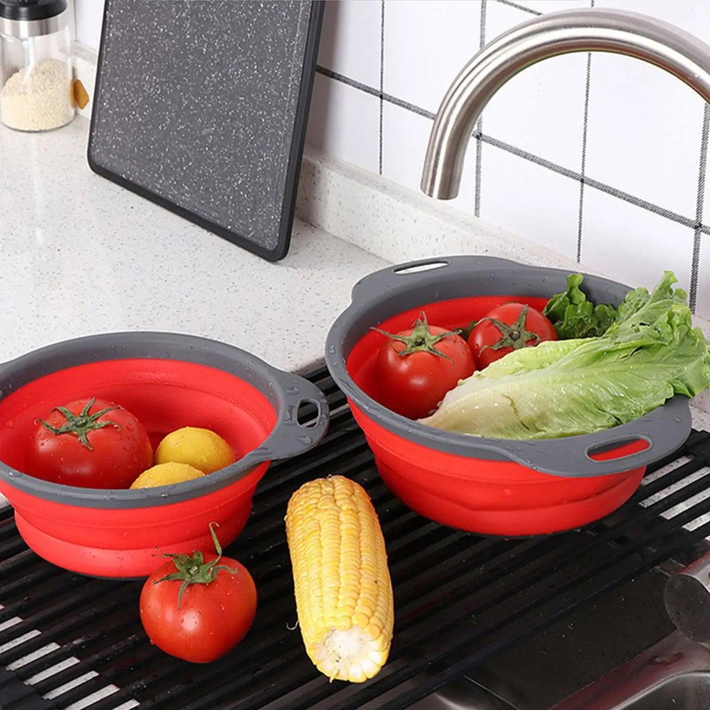 Collapsible Strainers for Fruits, Vegetables or Pasta
